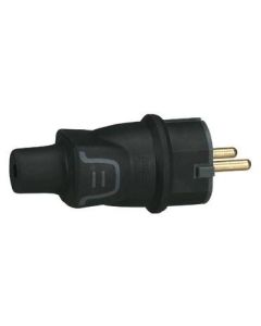 Щепсел 2P+E 16А с кабел назад IP44 Черен - Legrand Helium 50342