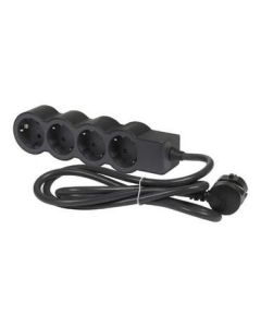 Разклонител 4x 2P+E Шуко, с кабел 5m, цвят Черен - Legrand Standart 694570