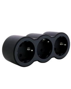 Адаптер за контакт 3x 2P+E Шуко, фронтални гнезда, цвят Черен - Legrand Standart 694519