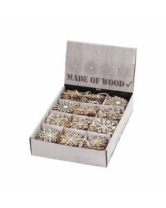 Creativ Company Снежинки за декорация, за окачване, дървени, 200 броя