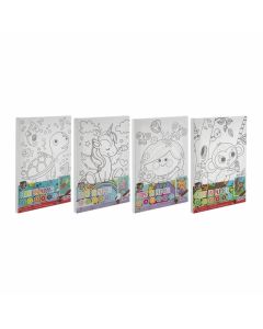 Moxy Платно за оцветяване по номера, с четка и бои, 297 x 195 mm, асорти, 24 броя