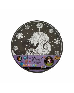 Moxy Рисуване по номера Еднорог, с 6 бои, кръг, 30 cm