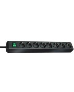 Разклонител 8x 2P+E с ключ и кабел 3m Черен - Brennenstuhl Eco-line BS1159300018