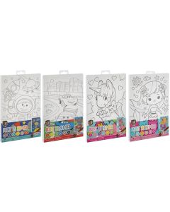 Moxy Комплект рисуване по номера, A4, 2 шаблона, асорти, опаковка 24