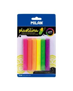 Milan Пластилин, 6 неонови цвята, 70 g