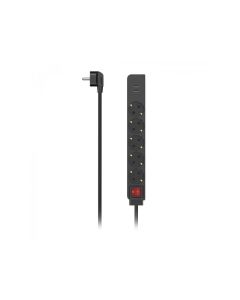 HAMA Разклонител, 5 гнезда, 2 x USB-A 17 W, 3400mA, 1.4м, 3680W, черен