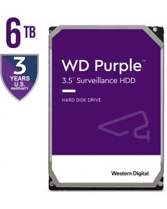 HDD Video Surveillance WD Purple 6TB CMR, 3.5\'\', 256MB, SATA 6Gbps, TBW: 180