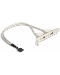 Скоба Delock, За монтаж в PC, USB 10 pin към 2 x USB 2.0 type A
