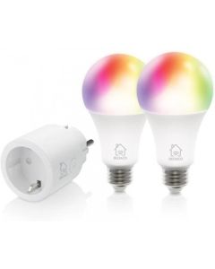 Смарт комплект DELTACO SH-KIT01, Контакт, 2xLED крушки, Google Assistant, Alexa