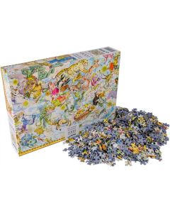 Пъзел, зодиакален, с карта, 1000 части