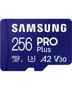 Samsung 256GB micro SD Card PRO Plus with Adapter, UHS-I, Read 180MB-s - Write 130MB-s