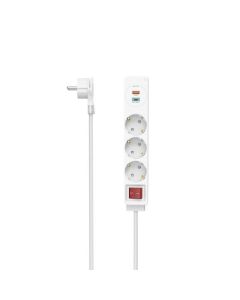 HAMA USB-C-USB-A 3.4A, 3 гнезда, 2x USB, PD-Quick charge, макс 18W,1.4м, 3680W