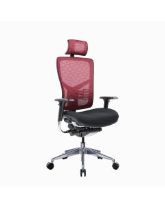 Ергономичен стол RFG TECH@PRO, Multi-function механизъм, до 250 kg, черна седалка, червена облегалка