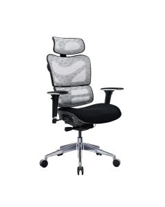 Ергономичен стол RFG TECH@GAMES, Multi-function механизъм, до 250 kg, черна седалка, бяло-черна облегалка