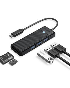 Orico хъб HUB USB3.1 Type-C - 3 x USB3.0, SD, TF - PAPW3AT-C3-015-BK