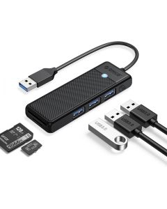 Orico хъб USB3.0 HUB - 3 x USB3.0, SD, TF - PAPW3AT-U3-015-BK