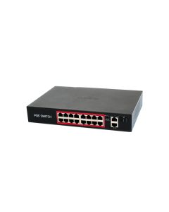 16 port 10/100 POE комутатор + 2 порта up link 10/100/1000 48v up to 250m SV-POE16 13 RM + монтажни планки