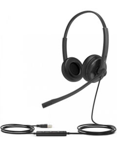 Yealink UH34 стерео слушалки с кожени наушници, MS, USB-A, черен