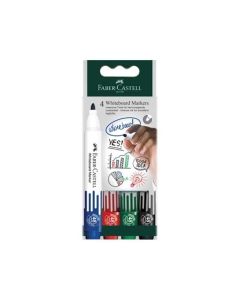 Faber-Castell Борд маркер за бяла дъска W20, 4 цвята