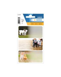 Herma Самозалепващи се етикети Животни от ферма, ученически, 9 броя