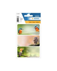 Herma Самозалепващи се етикети Птици, ученически, 9 броя
