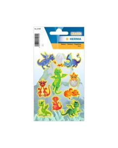 Herma Самозалепващи се етикети Дракони, неонови, 3 листа