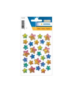 Herma Самозалепващи се етикети Звезди, обемни, цветни, 1 лист