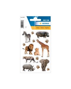 Herma Самозалепващи се етикети Африкански животни, 3 листа