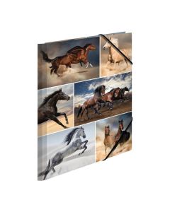 Herma Папка Animals, картонена, с ластик, A4, коне