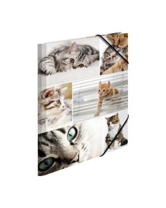 Herma Папка Animals, картонена, с ластик, A4, котки