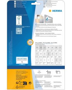 Herma Самозалепващи етикети, A4, презалепващи 199.6 х 143.5 мм., 25 листа