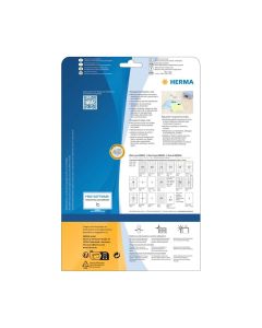 Herma Самозалепващи се етикети, A4, полиестерни, 48.5 х 25.4 mm, 25 листа