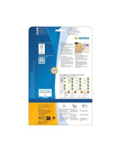 Herma Самозалепващи се етикети, A4, 210 х 297 mm, жълти, 20 листа