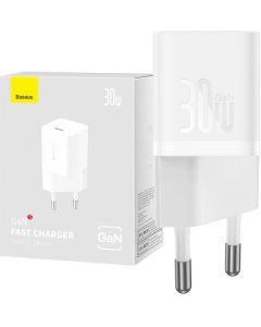 Универсално мини зарядно Baseus GaN5 бързо зареждане 30W CCGN070502 - бяло