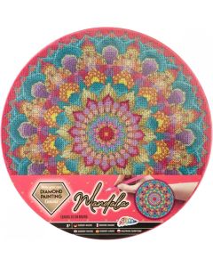 Moxy Платно за рисуване с мъниста Мандала, кръг, розово