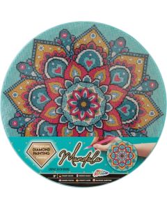 Moxy Платно за рисуване с мъниста Мандала, кръг, зелено