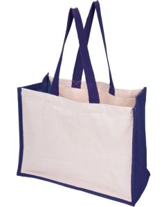TOPS Торба Future, памук и юта, 42 х 19 х 33 cm, синя