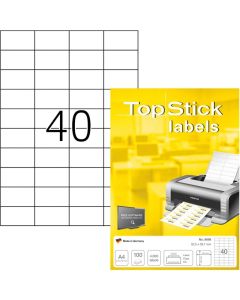 Top Stick Самозалепващи се етикети, A4, 52.5 х 29.7 mm, 40 броя, 100 листа