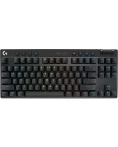 Геймърска Logitech G PRO X TKL, Bluetooth, USB кабел, RGB, Механична, Черен