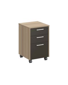 Контейнер за бюро RFG Milano, 400 х 420 х 620 mm, ПДЧ, светъл дъб и тъмносиво