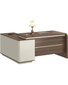 Работно RFG Lisabon, с шкаф, 1600 х 1450 х 760 mm, дъб и сиво