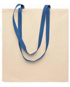 More Than Gifts Торба Zevra, памучна, 140 g-m2, натурална, със сини дръжки