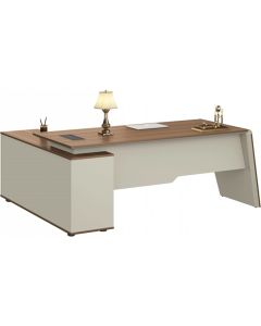 Работно RFG Elmaz, с шкаф, 2000 х 1500 х 760 mm, дъб и сиво