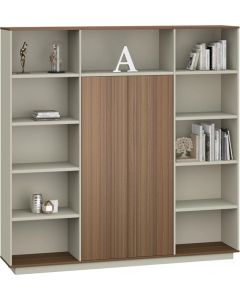 Шкаф RFG Elmaz, 2000 х 400 х 2000 mm, ПДЧ, дъб и сиво