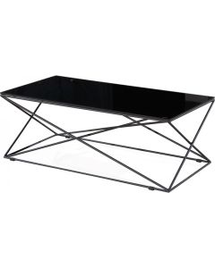 Ниска маса RFG Cubo, 1200 х 600 х 440 mm, правоъгълен стъклен плот, черна