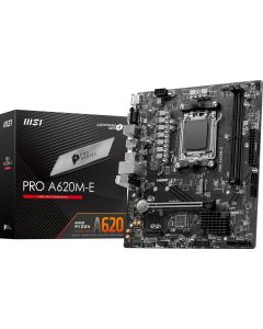 MSI PRO A620M-E, mATX, Socket AM5, Dual Channel, 2x DDR5, 1x HDMI, 1x VGA