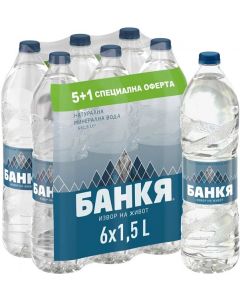 Банкя Минерална вода, в пластмасова бутилка, 1.5 L, 6 броя