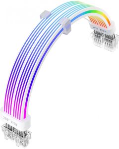 Удължителен кабел Extension Modding Cable PCIe 6+2PIN Addressable RGB White