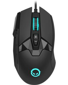Lorgar Stricter 579, геймърска, с кабел, 12000 dpi, RGB подсветка, черен цвят