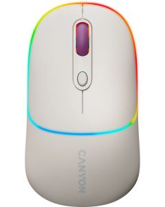 Геймърска Canyon MW-22, wireless Bluetooth, с 4 бутона, 1600 dpi, бежов цвят